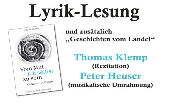 Lyrik-Lesung mit Thomas Klemp Galerie Nord.west.Art