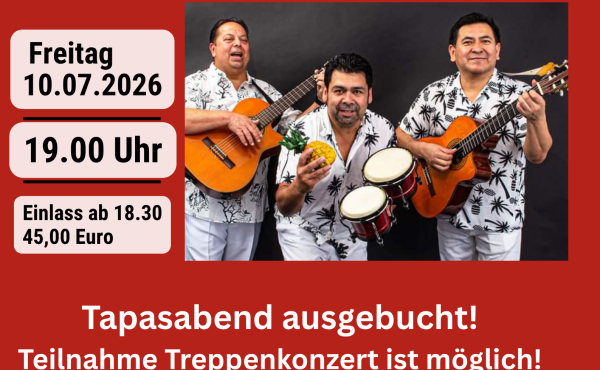 Tapasabend und Treppenkonzert mit Latin Fever Trio